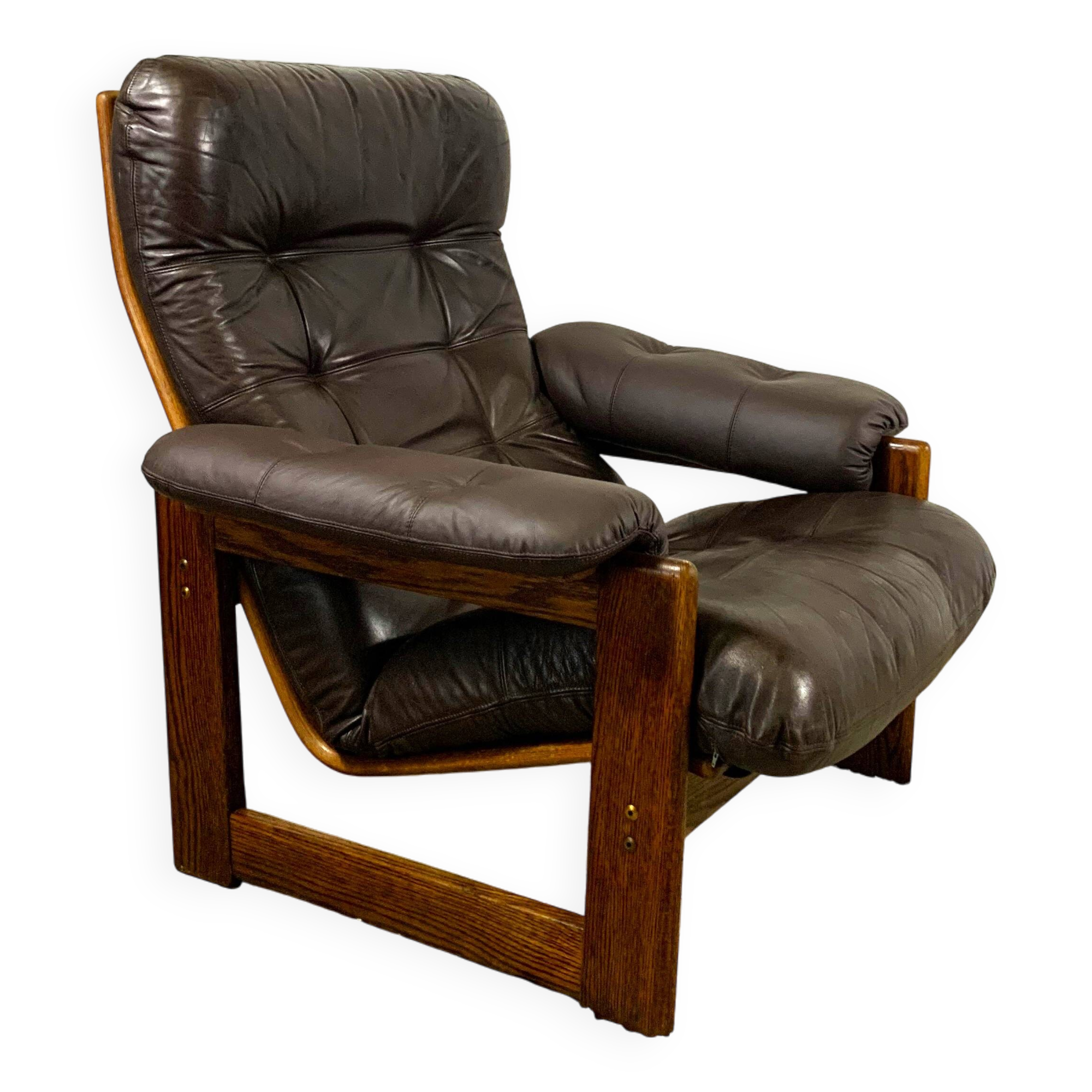 Wenge & Leather Lounge Armchair By Coja, 1981