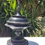 Ancient Burmese laywood offering pot