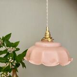 Vintage pendant lamp in pink opaline