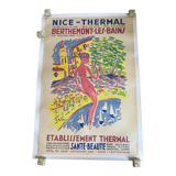 superb poster litho 50 tourism nice thermal 79 x 120 cm canvas of bellini