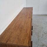 Scandinavian row in rosewood and chrome, 60s