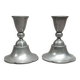 Pair Of Antique Danish Art Nouveau c.1920 Just Andersen Pewter Candlesticks