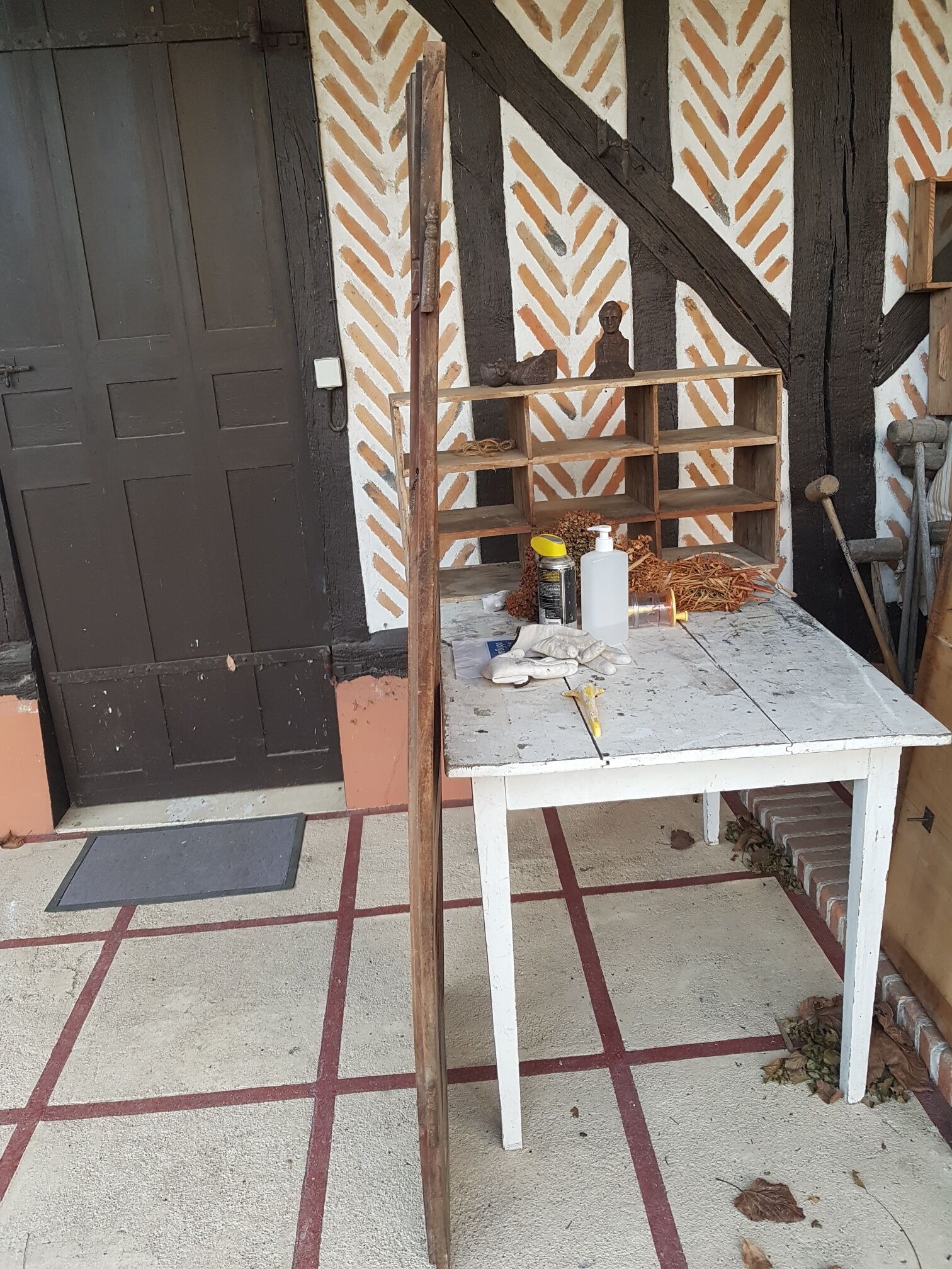 Old pair of rounded cabinet doors