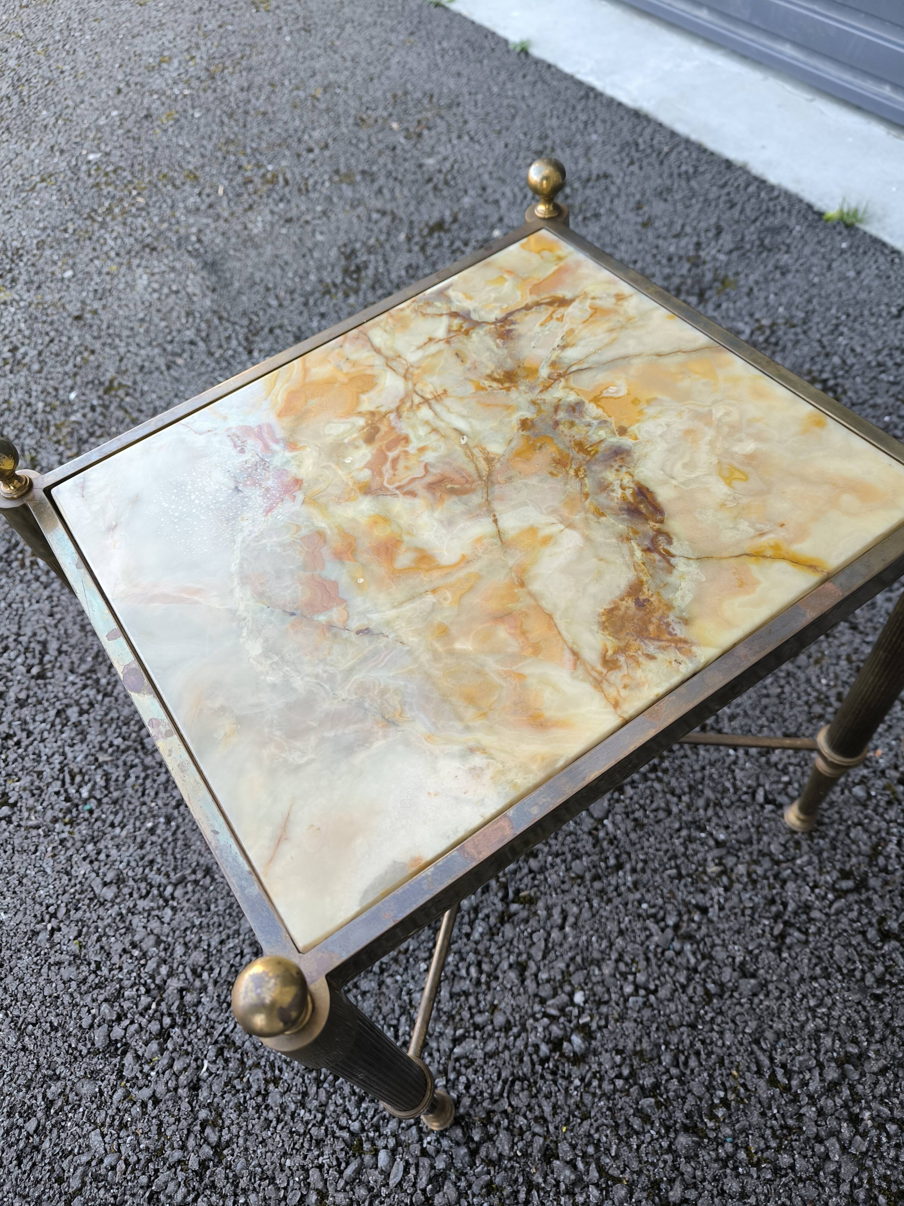 Brass onyx coffee table