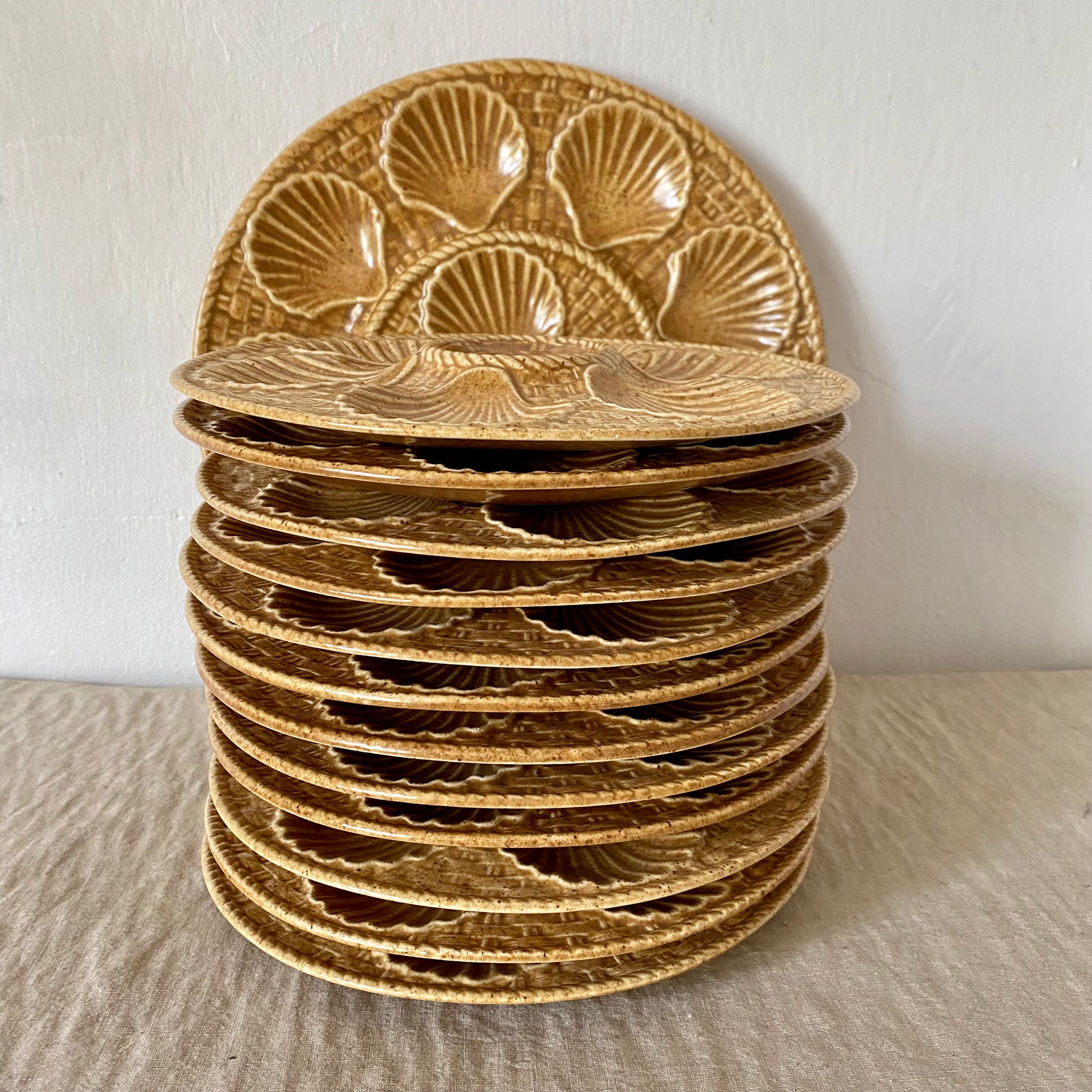 Longchamp oyster service 12 plates and one dish