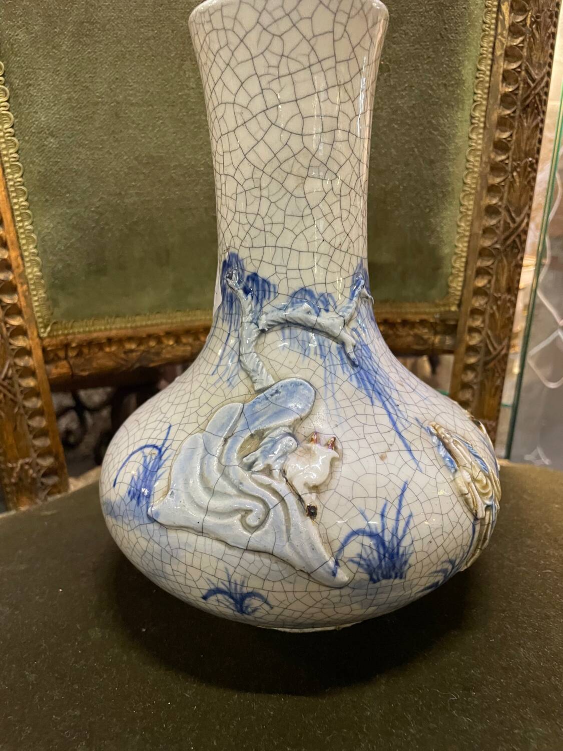 Vase porcelaine craquelé XIX