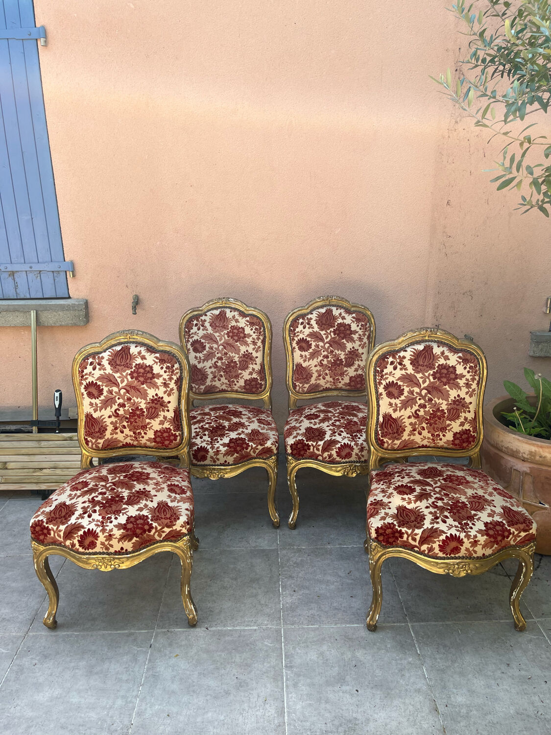 Ensemble de 4 chaises louis xv