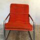Fauteuil chauffeuse vintage pop 1970’s tubulure chrome