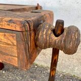 Ancien etabli de menuisier en bois massif fin xixeme