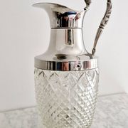 Carafe en verre et métal argenté