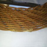 60's wicker round mirror