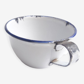 Blue white enamel cup