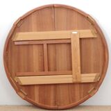 Round teak dining table, 4/10 people.