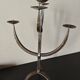Large Brutalist Wrought Metal Candlestick - Early 20th Century