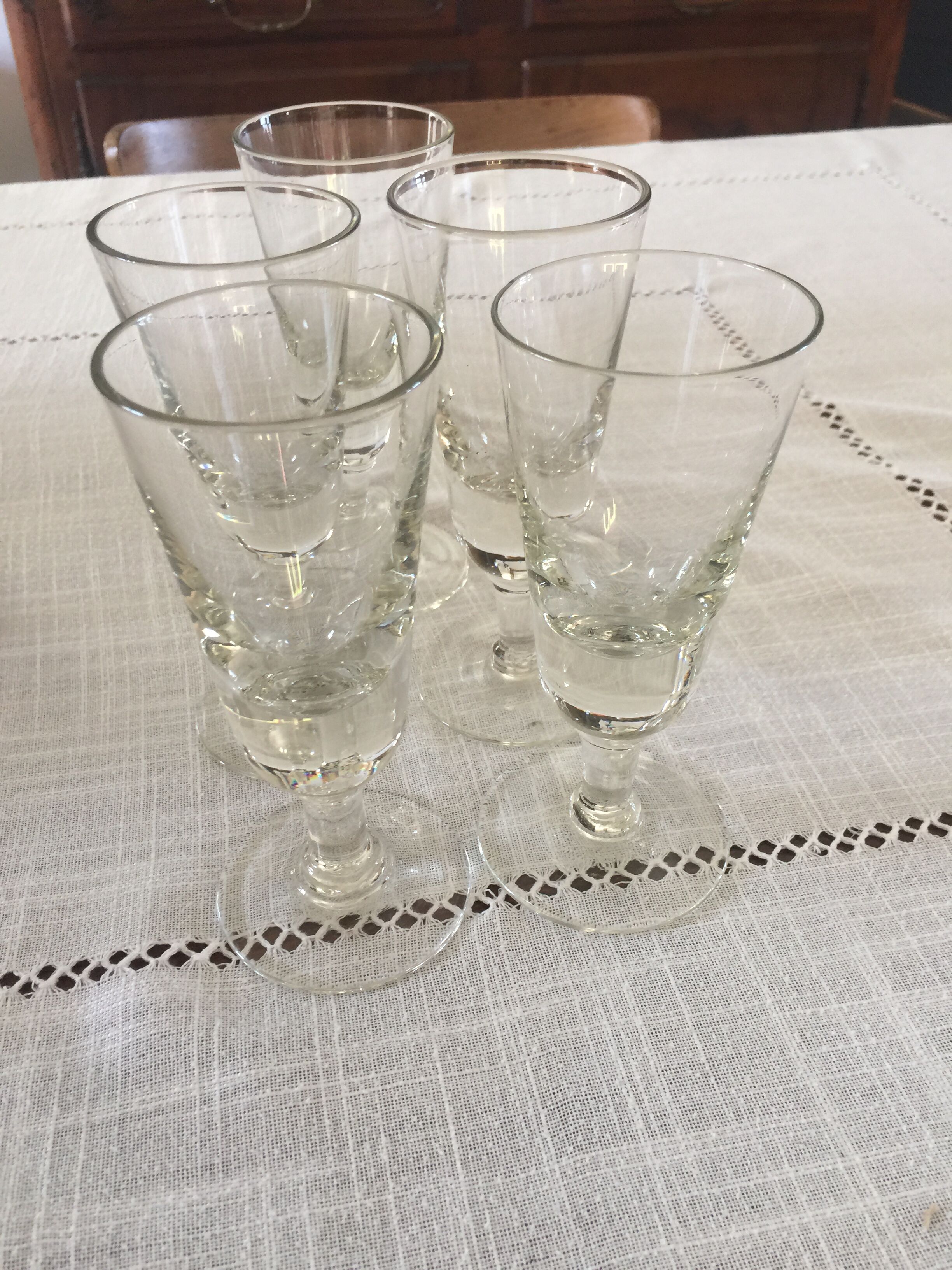 Series of absinthe glasses
