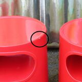 Pair of red Giano Vano bedside tables / side tables by Emma Gismondi for Artemide