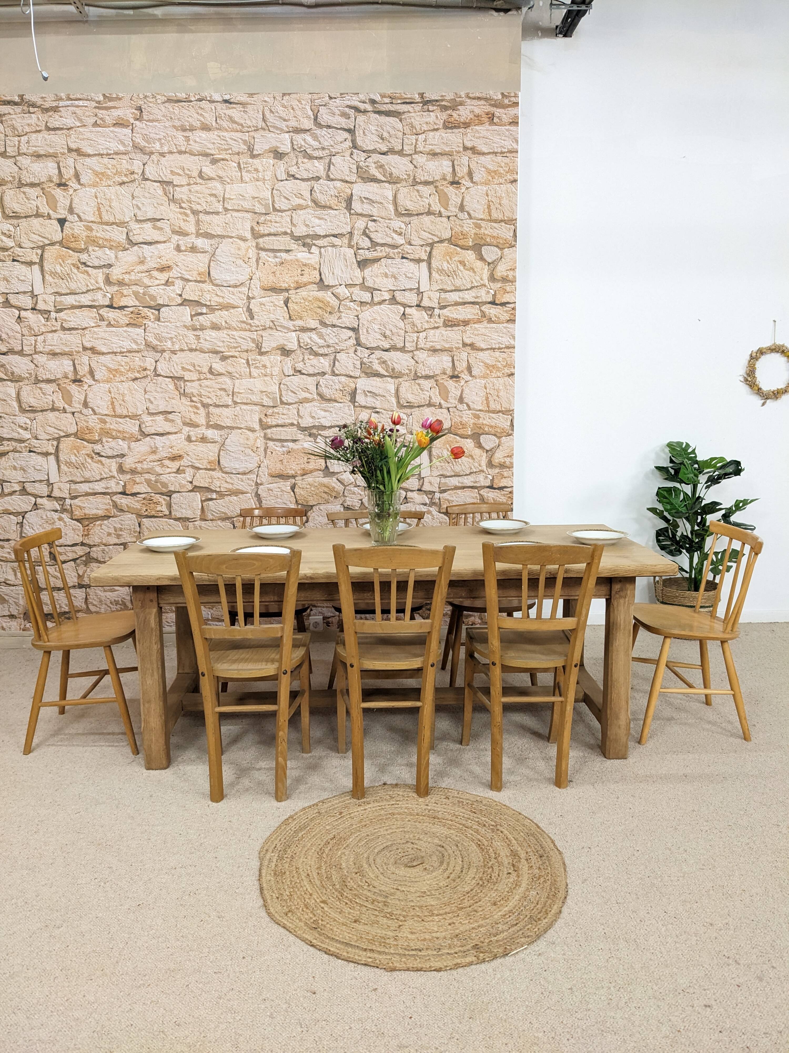 Solid oak farmhouse table