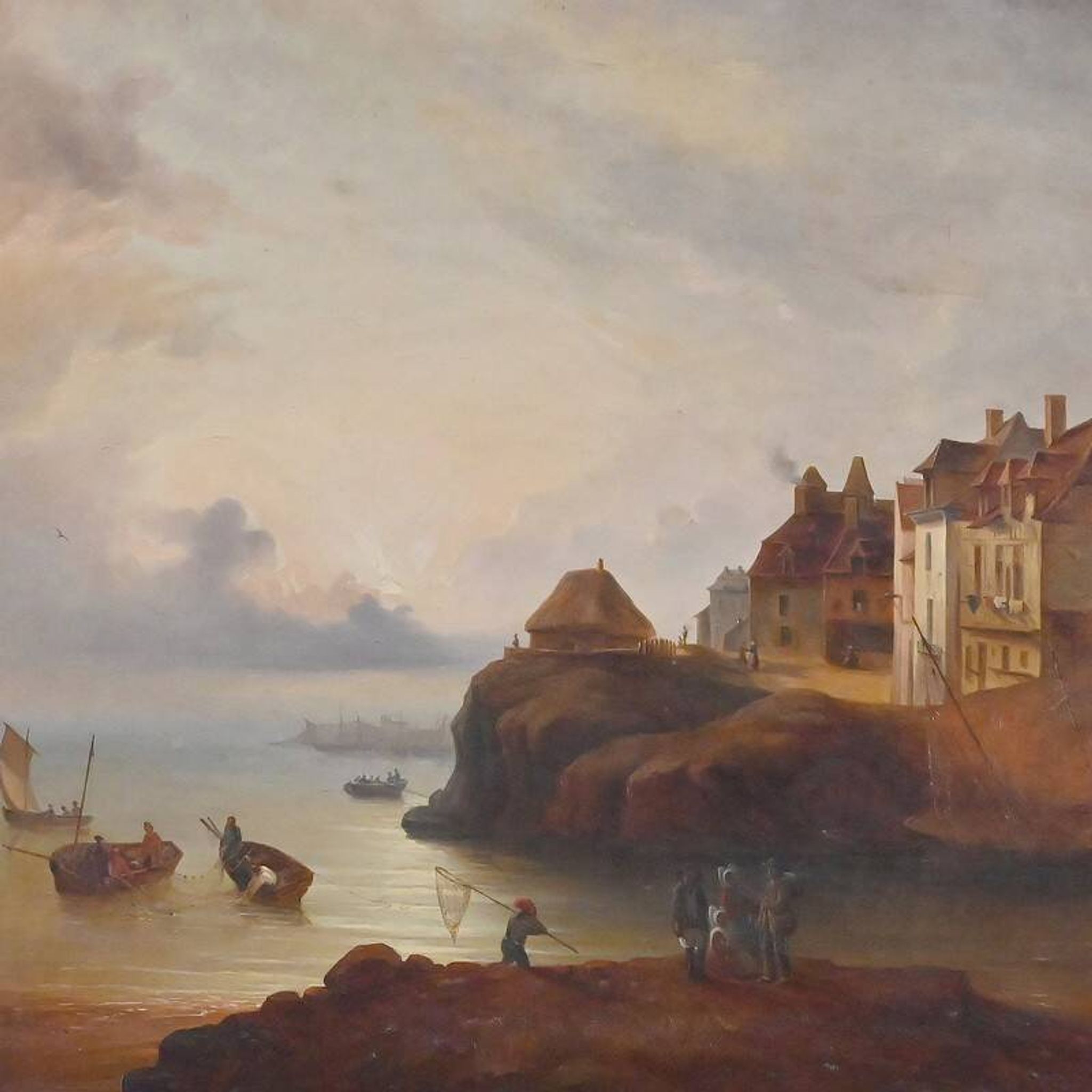 "Tableau 'Light on the Port', French school of the 19th century"