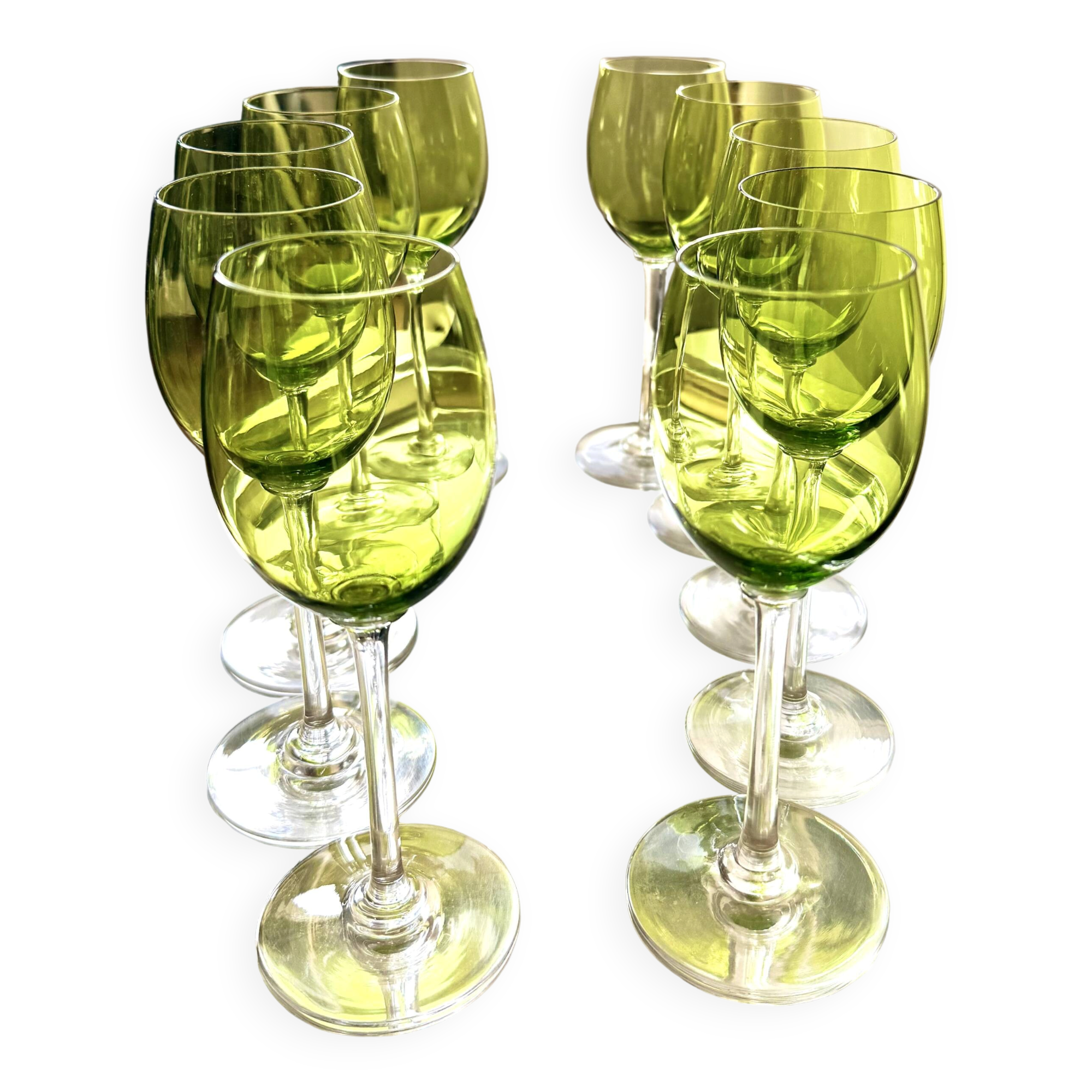 Art Deco crystal wine glass set - 1960s