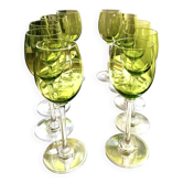 Ensemble de verres à vin en cristal art déco - Année 60