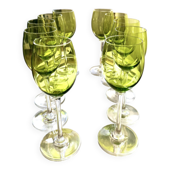 Art Deco crystal wine glass set - 1960s