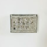 Rectangular embossed glass wall lamp from Limburg, Germany 1970