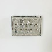 Rectangular embossed glass wall lamp from Limburg, Germany 1970