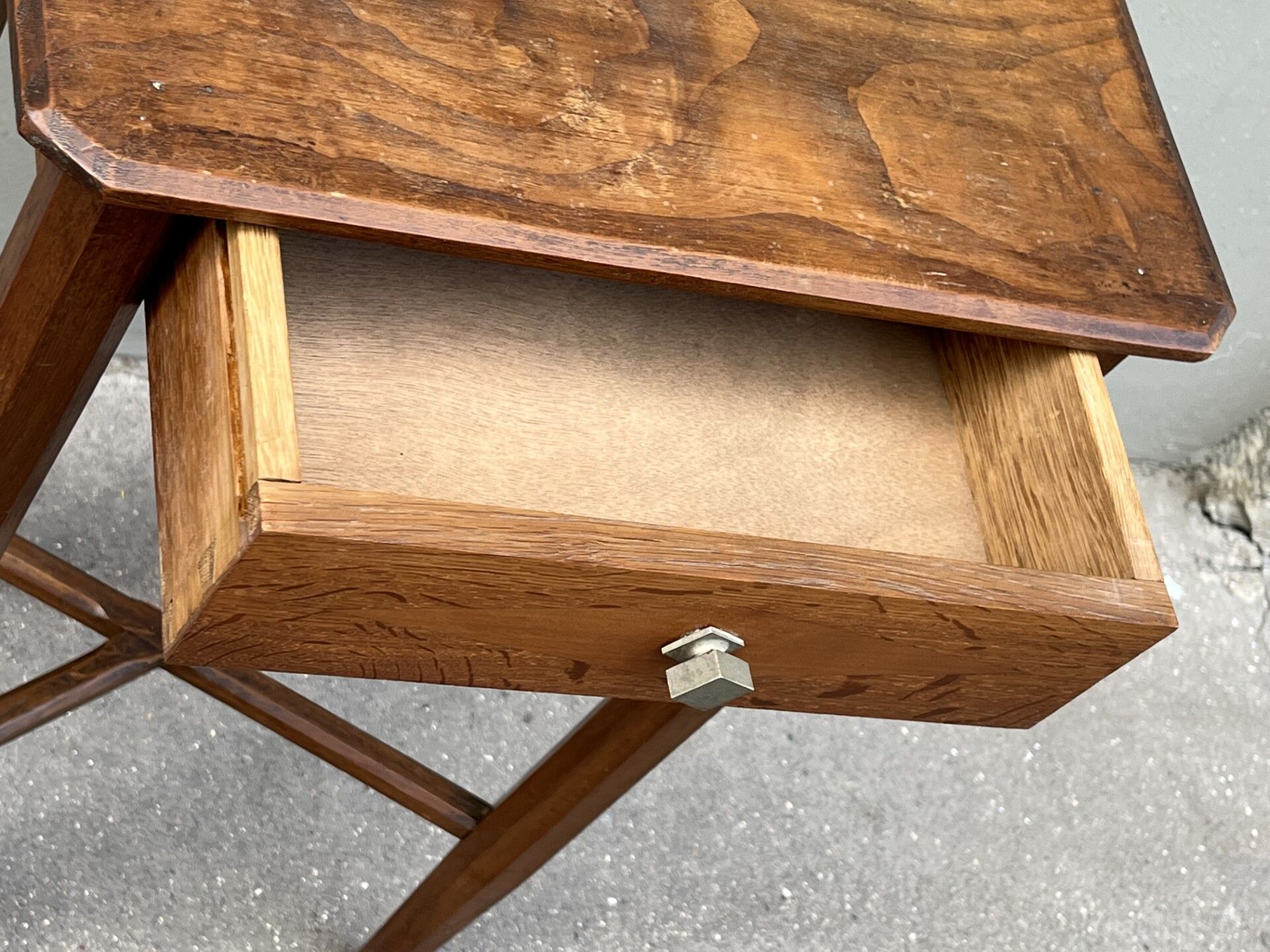 Bedside table of the 30s art deco solid wood.