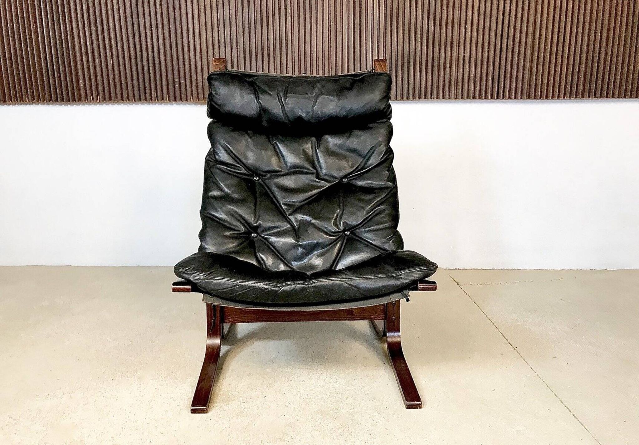 Siesta leather highback chair by Ingmar Relling for Westnofa, 1960s