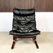 Siesta leather highback chair by Ingmar Relling for Westnofa, 1960s
