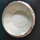 Vintage French large serving bowl from Le Tallec, Limoges, with colourful floral decoration