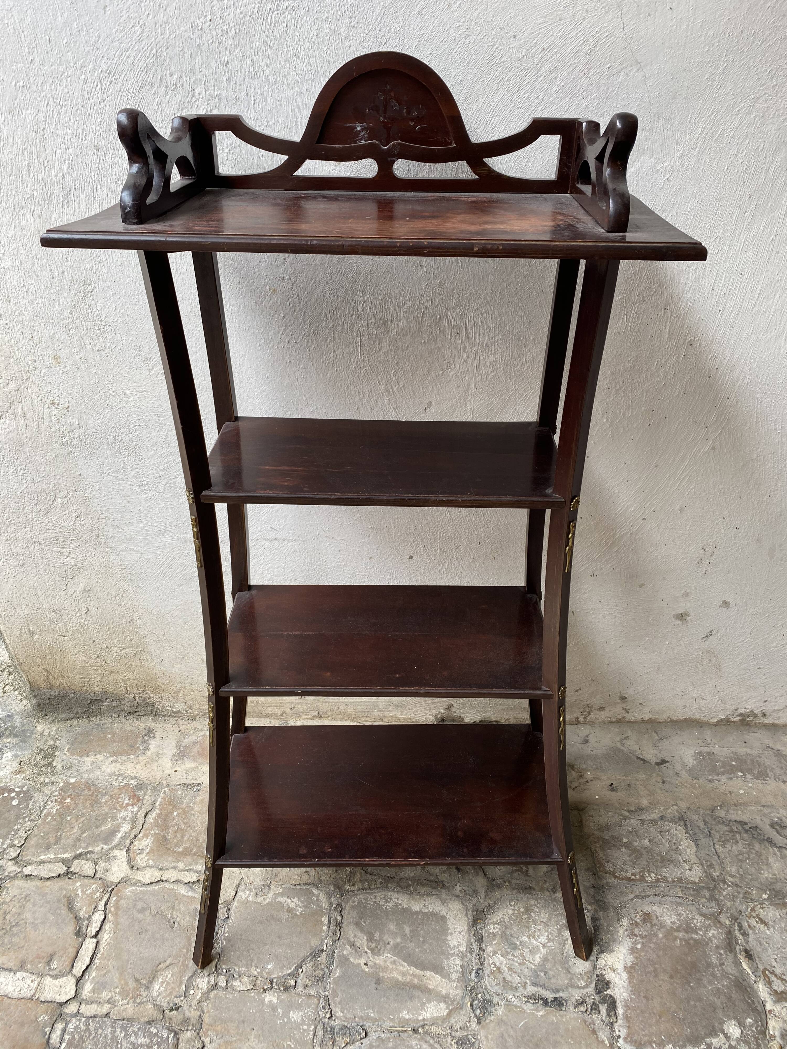Console art nouveau period in mahogany