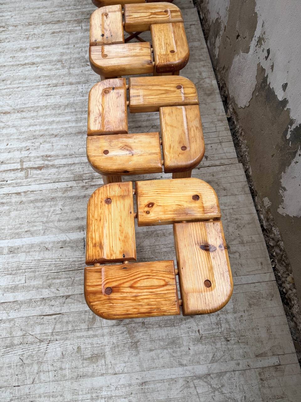 Set of 6 Olof Ottelin stools, Finland 1950.