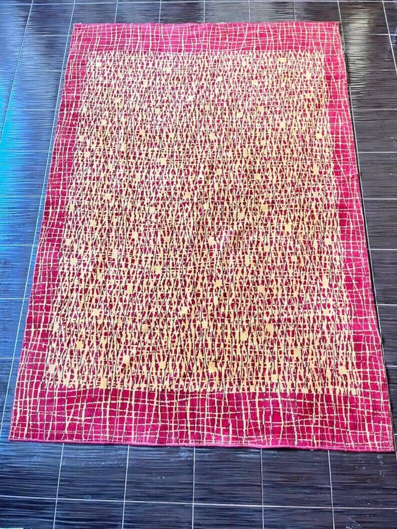 1960s mid century design Abstract organic Rug/carpet, Czechoslovakia - bouclé