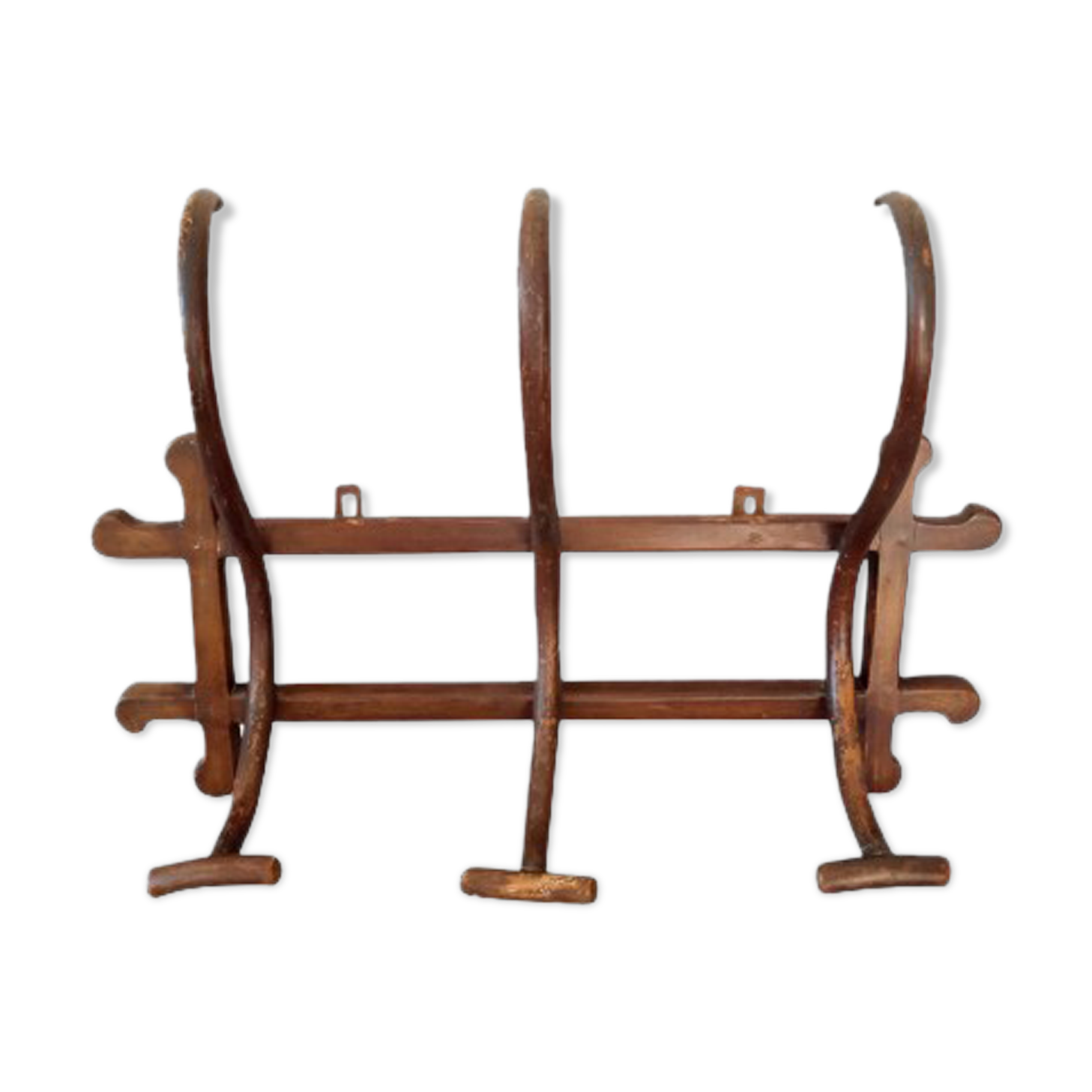 Curved wooden coat rack circa 1900