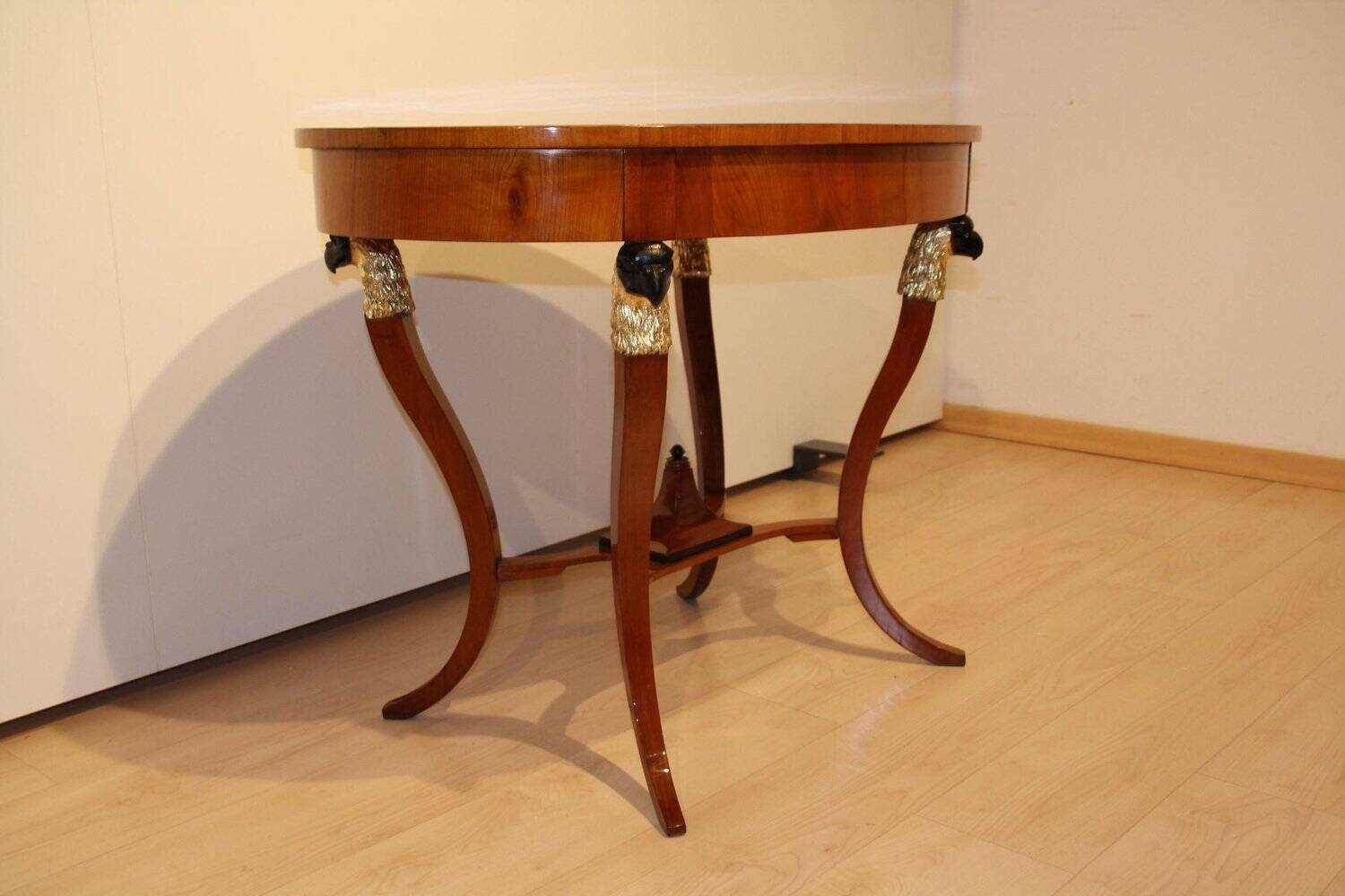 Biedermeier Cherry Veneer Gold-Leaf Center Table, Austria, 1820s