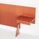 Vintage Scandinavian style headboard. Two built-in tables. France, 1970s.