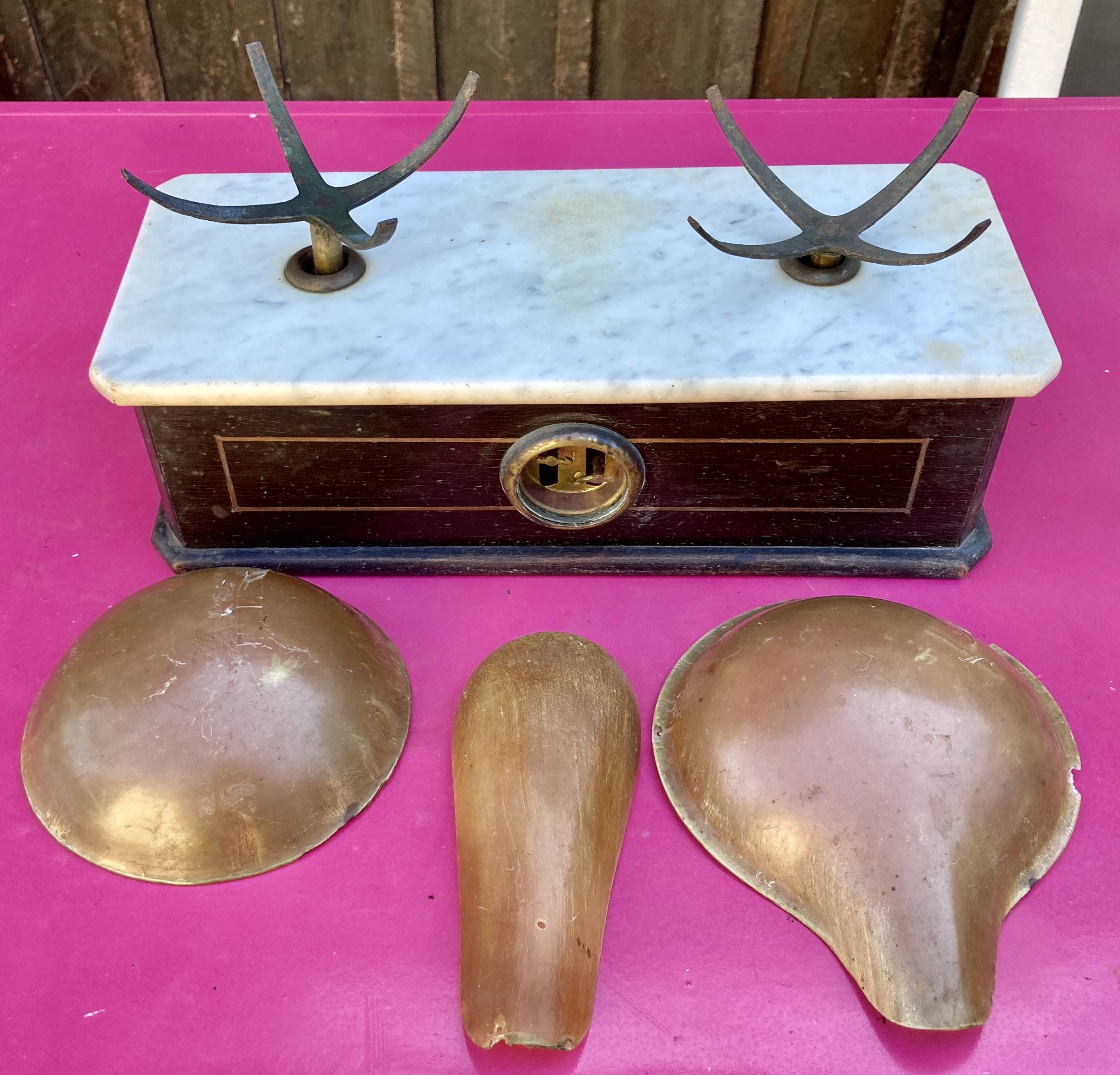 Old tobacco scale, or Apothecary horn trays