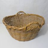 grand panier corbeille en rotin vintag