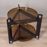 Chariot et ensemble de verres et de mugs vintage des années 70 design par l.massoni pour guzzini