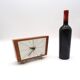 Rare mid century minimalist teak desk clock by zentra
