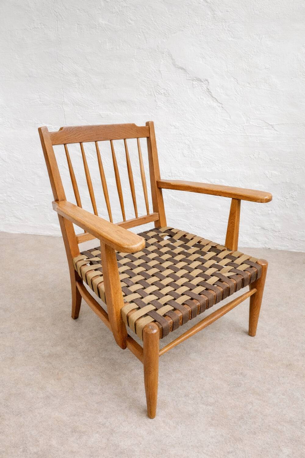 Chaises et table en chêne hongrois des années 1940, Lajos Kozma.