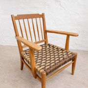 Chairs and table in Hungarian oak from the 1940s, Lajos Kozma.