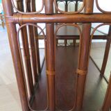 Retro-Side table-vinyl furniture-wood, rattan and bamboo-80s