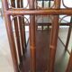 Retro side table - vinyl furniture - rattan and bamboo - 1980s