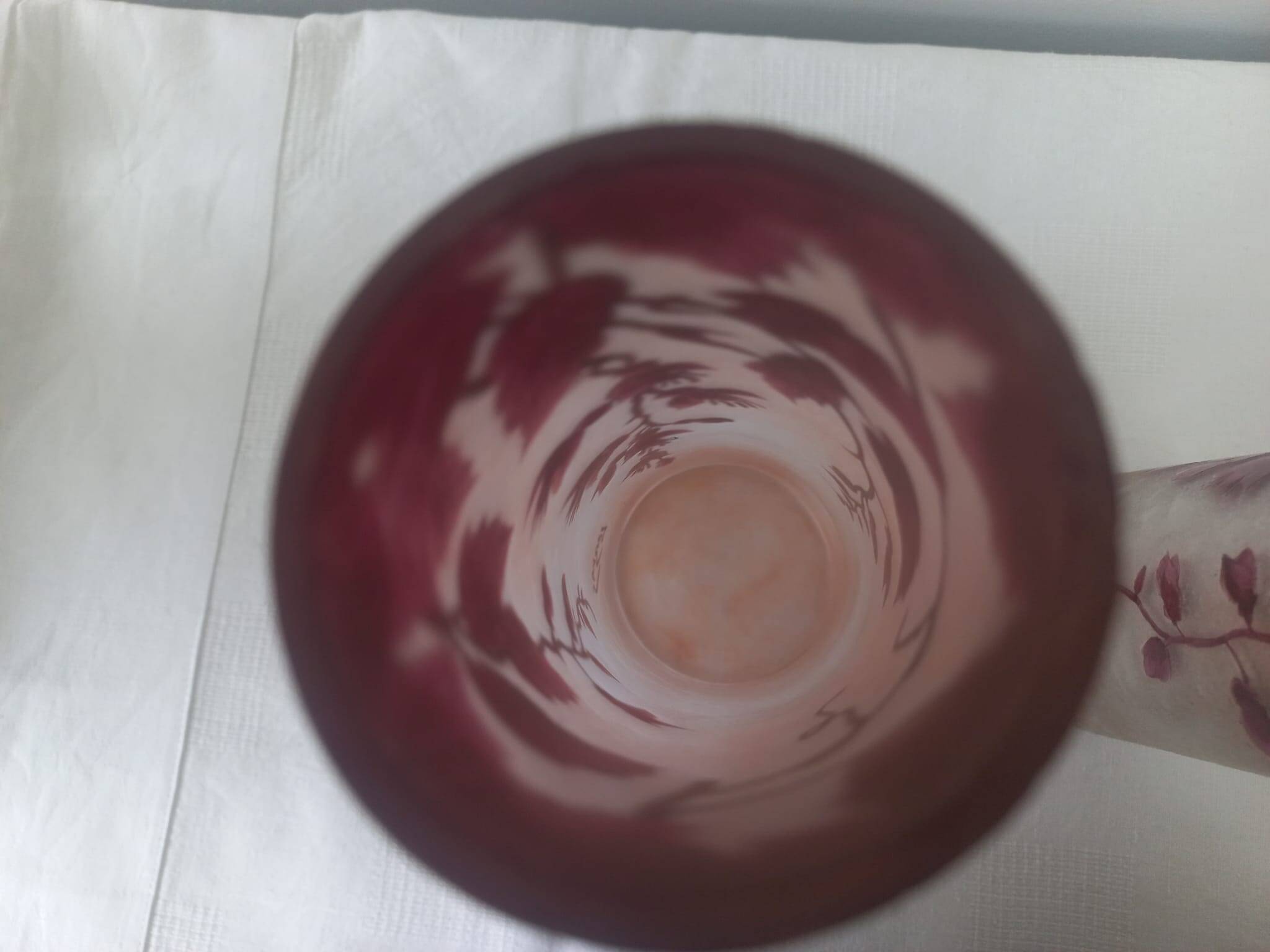 Pair of frosted ruby glass Legras vases