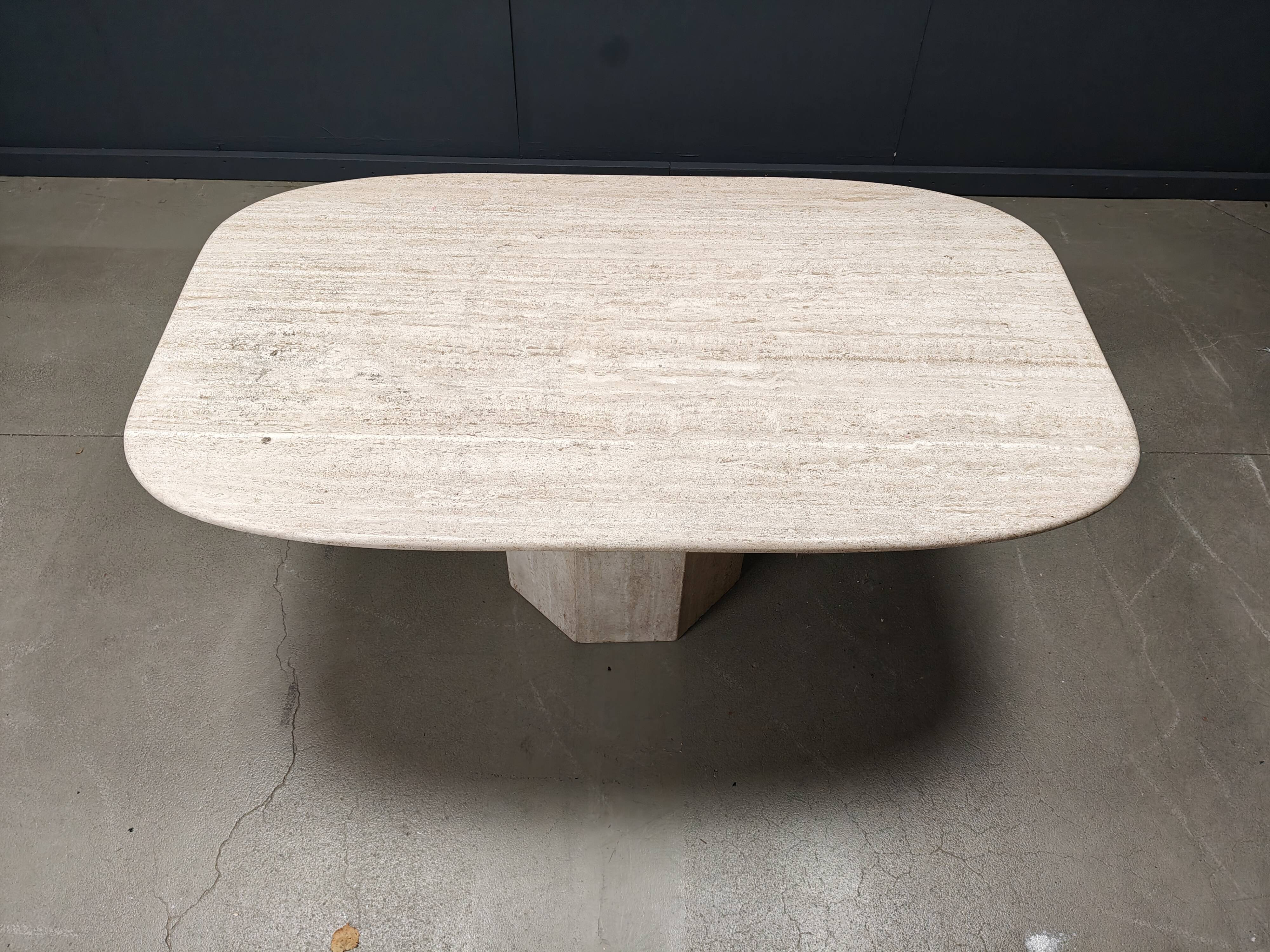 Vintage travertine dining table, 1970s