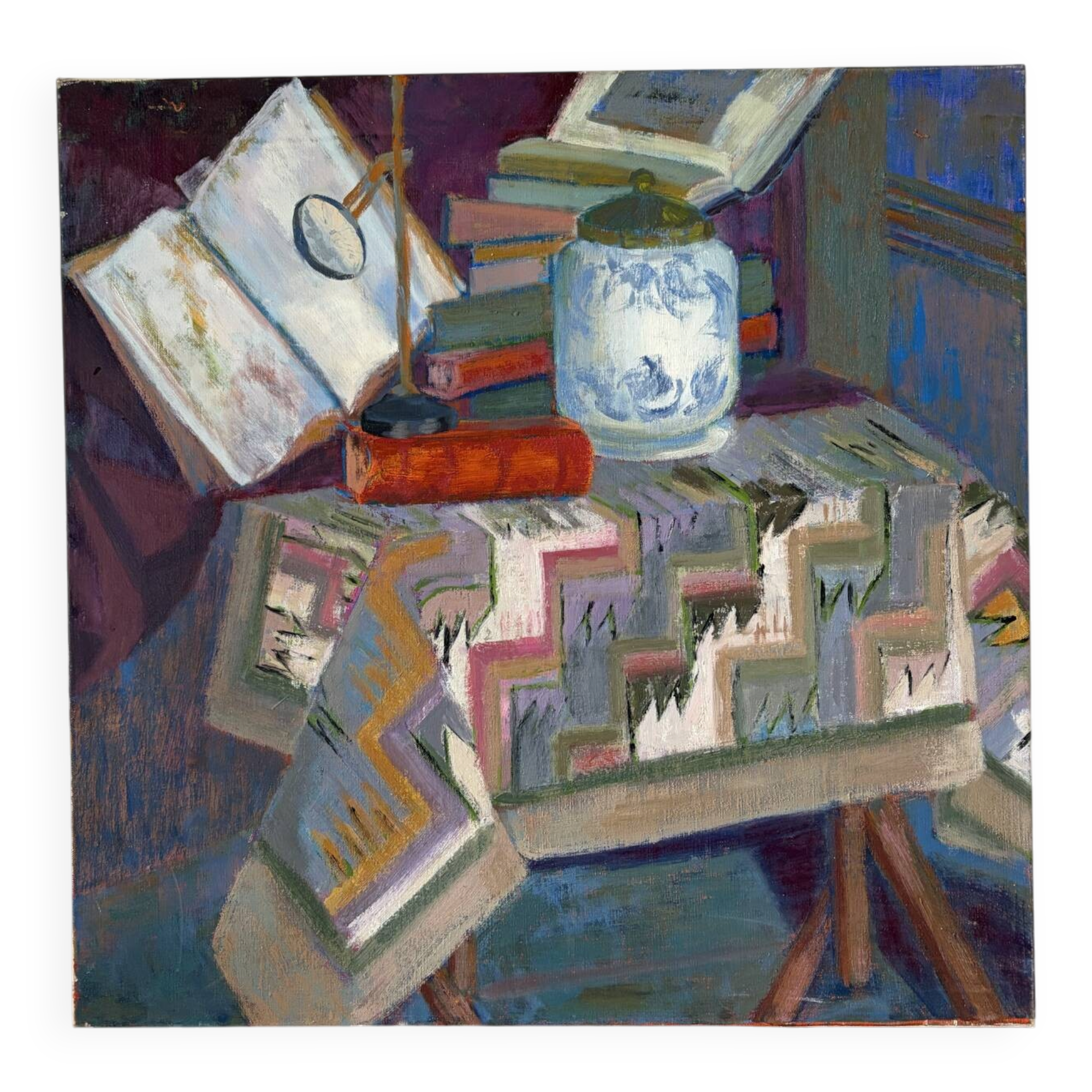 La table de lecture, huile sur toile