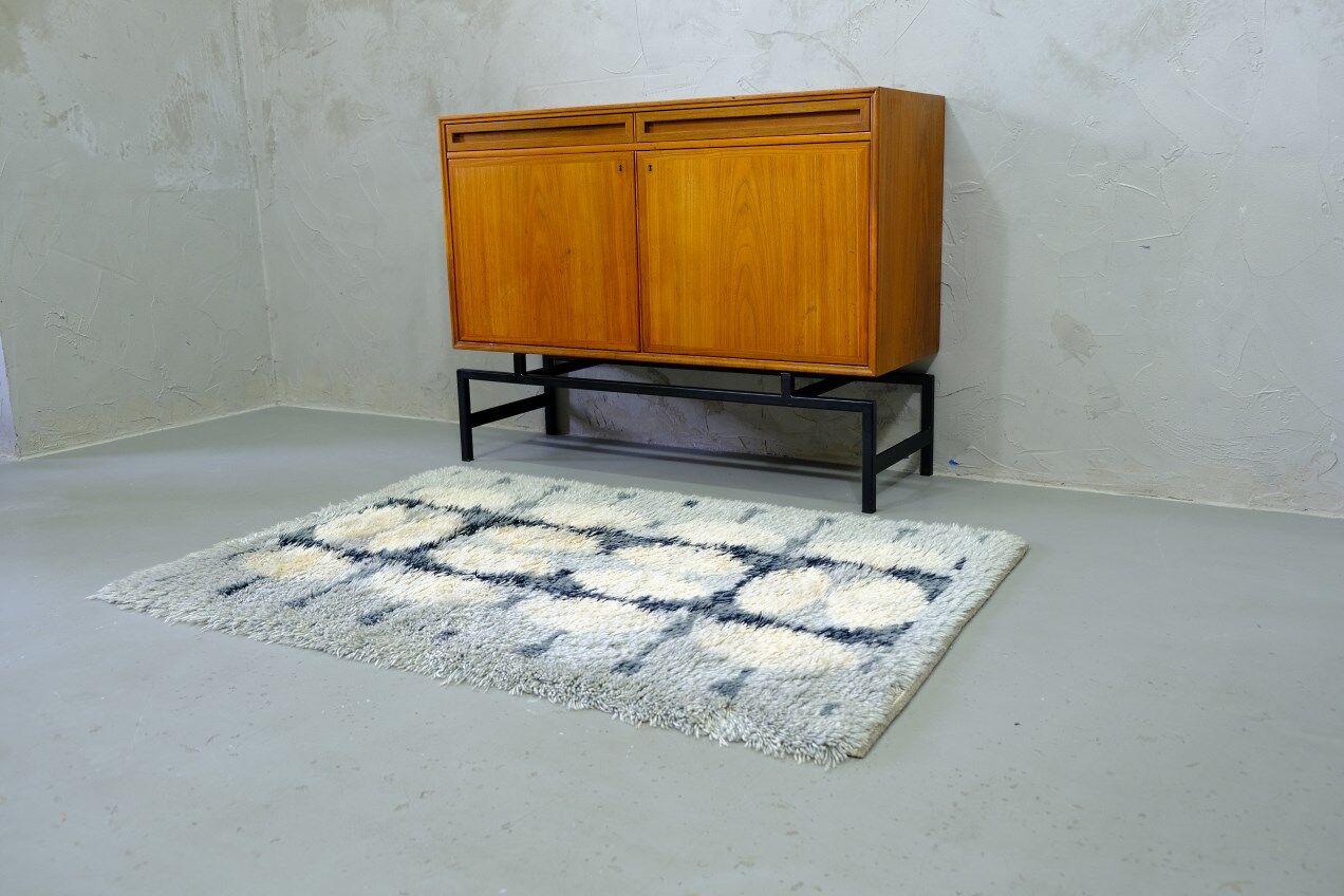 Tapis Rya scandinave fait à la main, années 1960, 152x105 cm