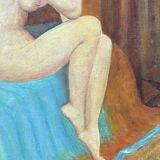Vintage Female Nude Portrait Painting